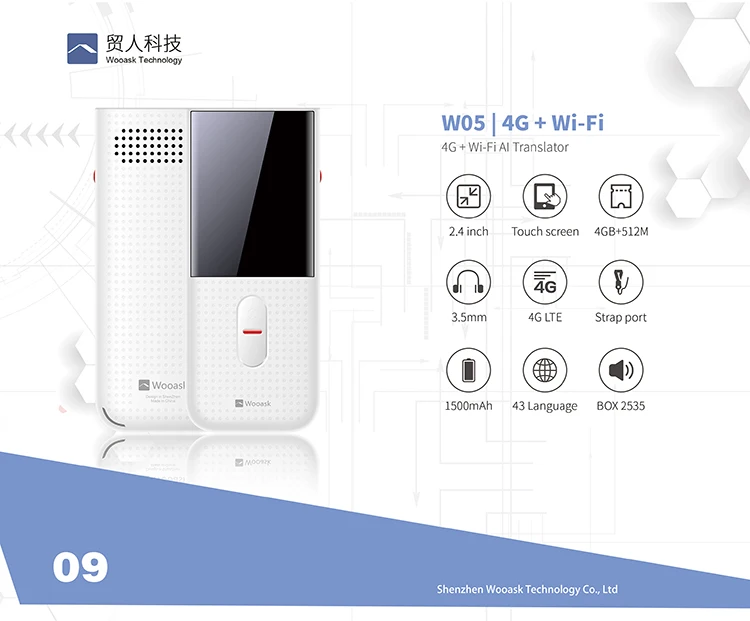 
Instant Voice Translator 4G WiFi Touch Screen 108 Language Multi Translation Portable Pocket AI Voice Translator, Study Travel 