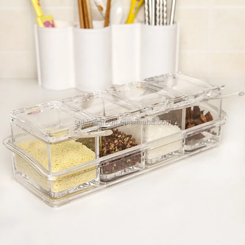 4 Compartment Acrylic Condiment Dispenser