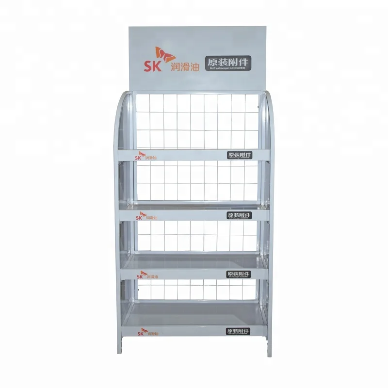 supermarket and retail store metal adjustable tools rack display adjustable storage rack with AD board