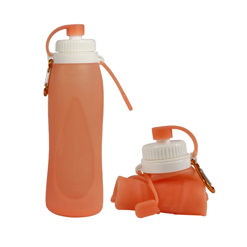 Unique Inflatable Squeeze Folding Collapsible Silicone Water Bottle