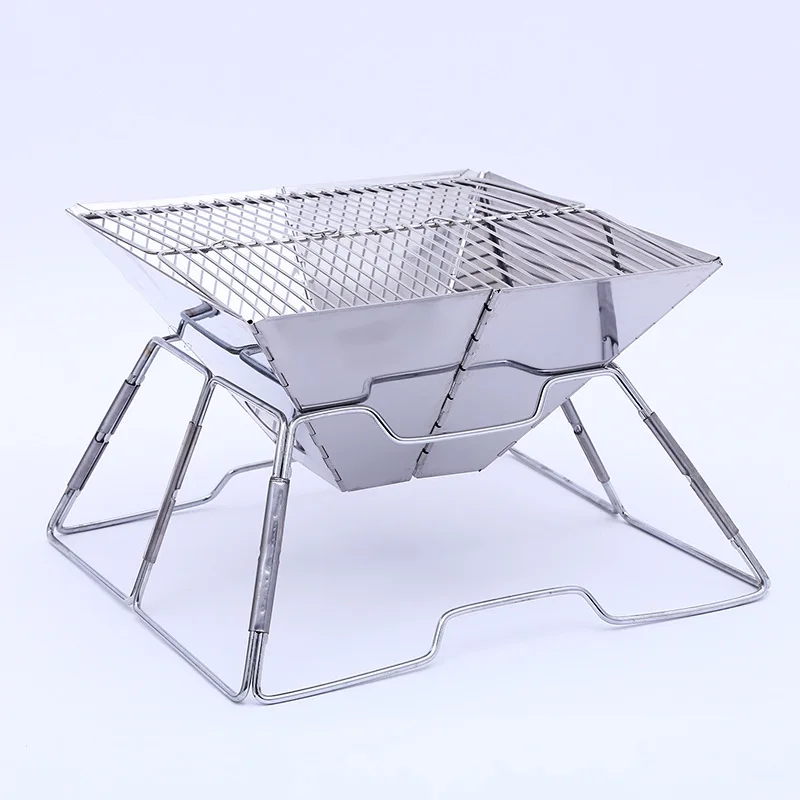 
Factory Outdoor Portable Stainless Steel Barbecue Camping Folding Charcoal BBQ grill for sale 