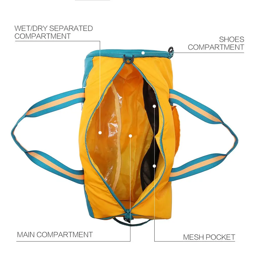 Nylon Folding Bag Water Proof Zipper Bag Sport Gym Travel Duffel Bag Fitness