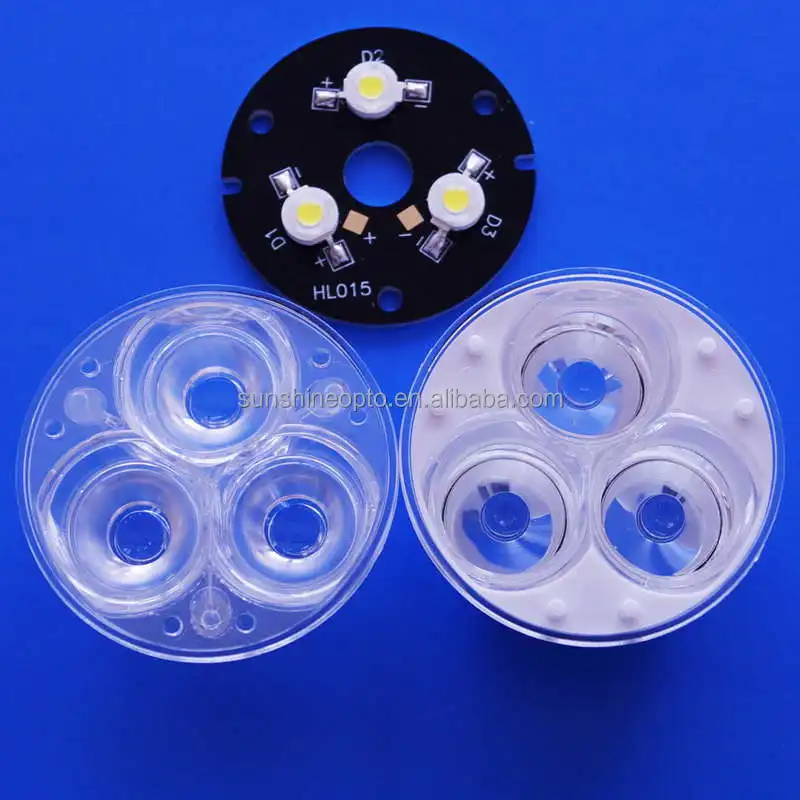 3 IN 1 Board 3x1w 3x3w Aluminum PCB board customized for 3 LED LENS