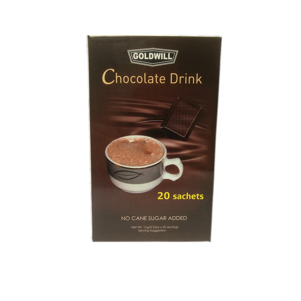 HALAL HACCP ISO Certification Goldwill No Cane Sugar Added Hot Chocolate Drink Brands With OEM Service