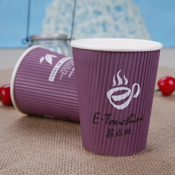 
custom 200ml disposable costa coffee ripple paper cups 