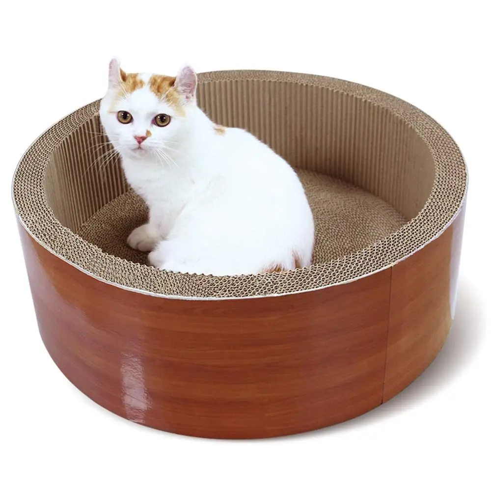 Wholesale circle shape cat corrugated cardboard cute cat scratcher high quality cat boards products