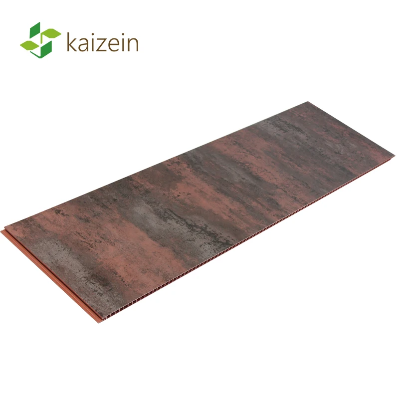 PVC UV panel bathroom ceiling retro copper metallic panels decorative