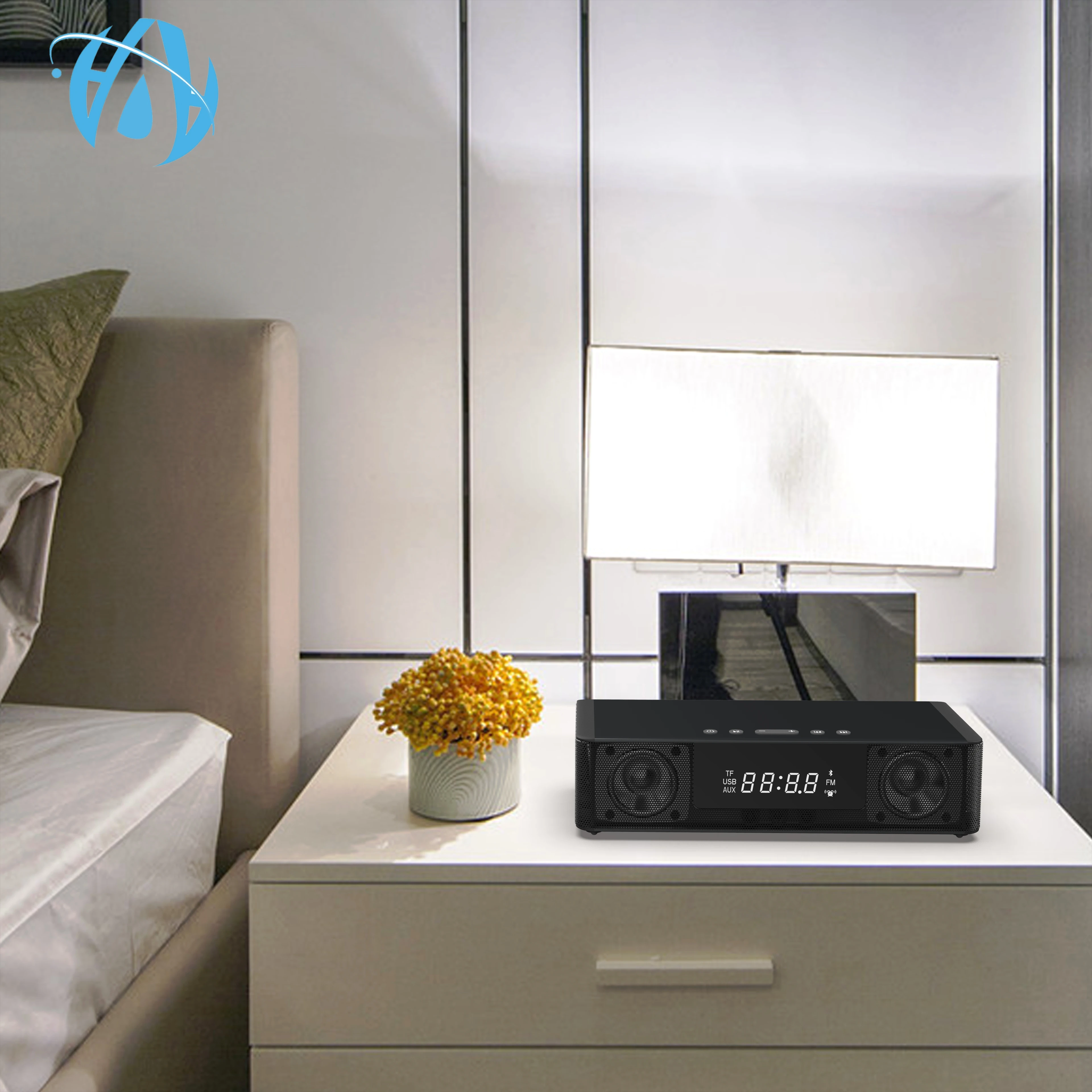 High Quality Wireless Charging Clock 10W 2.0CH Stereo Bass Surround Sound Best Bluetooth Speaker for House