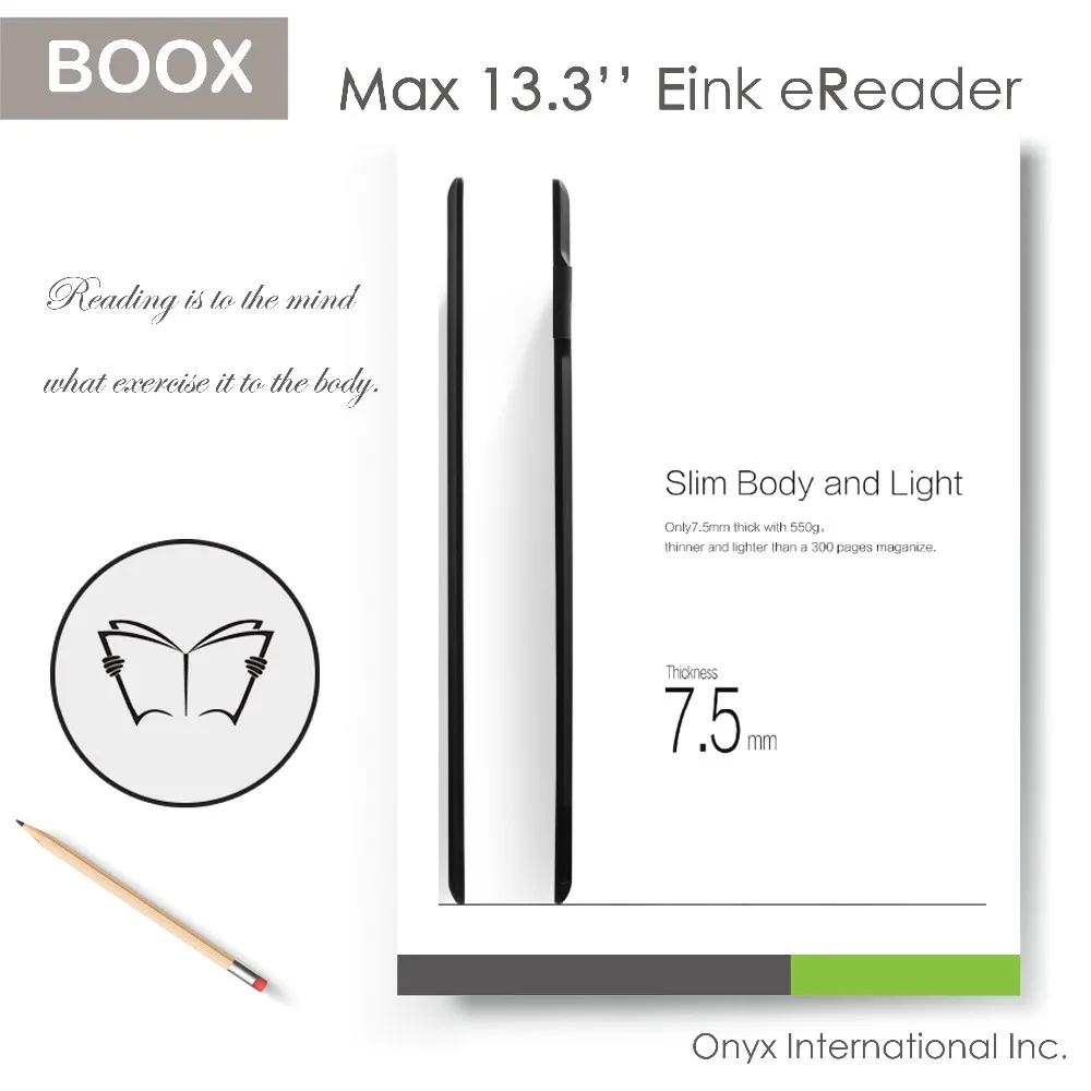 
13.3 inch e ink big display ebook reader for multi-function 
