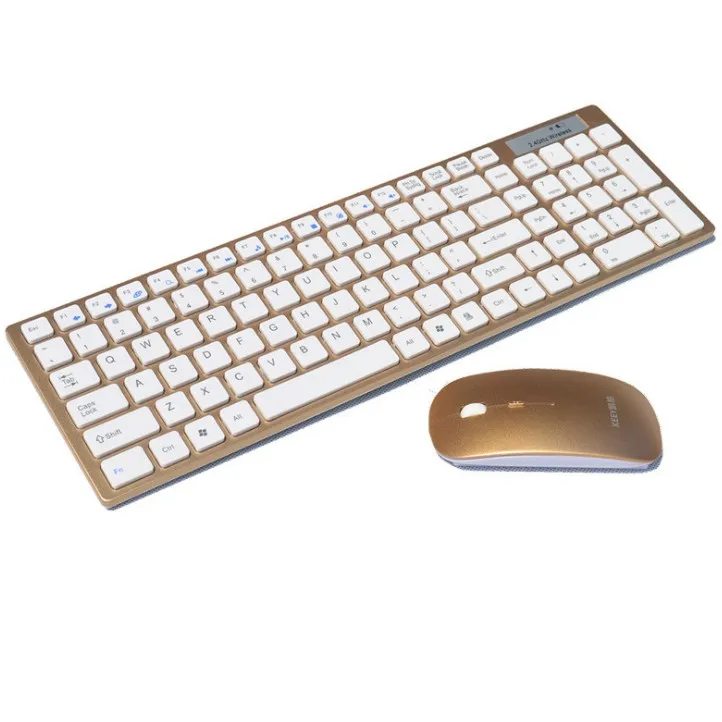 
Mini Golden Pink Laptop Keyboard, Portable wireless Keyboard And Mouse combo For Computer 