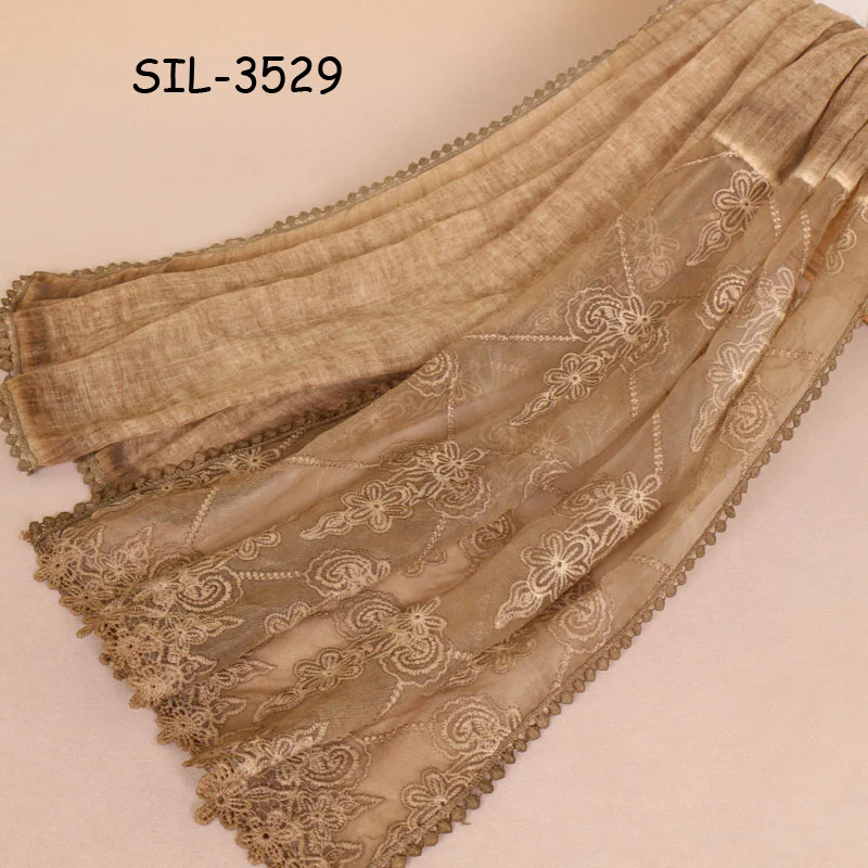 China Yiwu  manufacturers muslin stunning wedding party shawl echarpe lady TR cotton lace headscarf