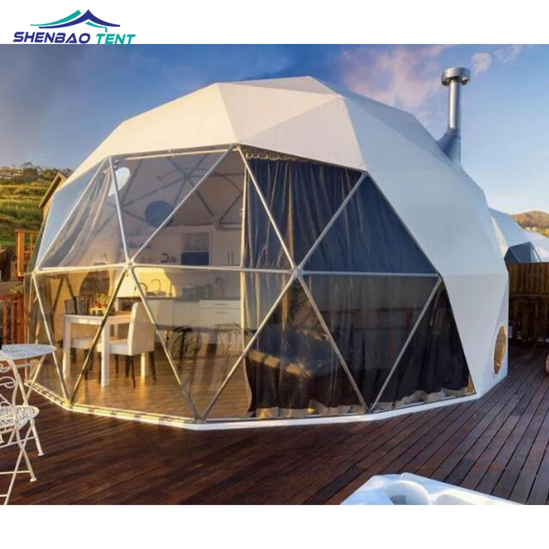 Transparent Half Sphere Dome Roof Glamping Resort Tents