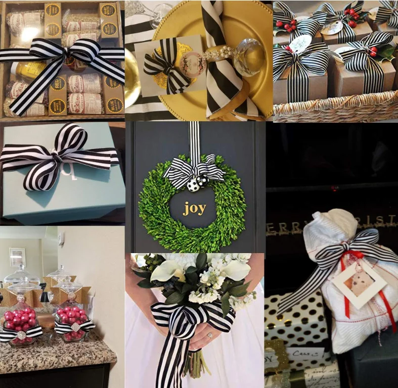 10 mm Wholesale Colorful Striped Ribbon Gift Wrapping Ribbon