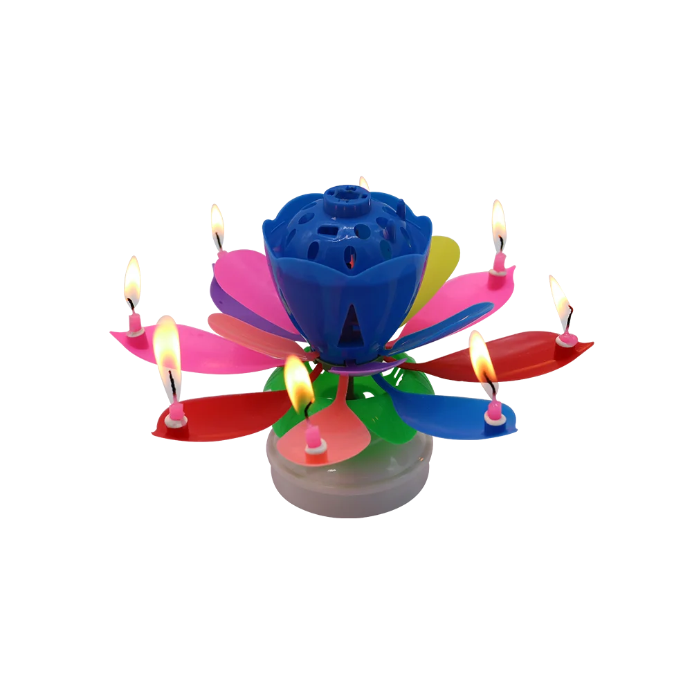 Raninbow Поющие свечи в виде цветка лотоса на день рождения