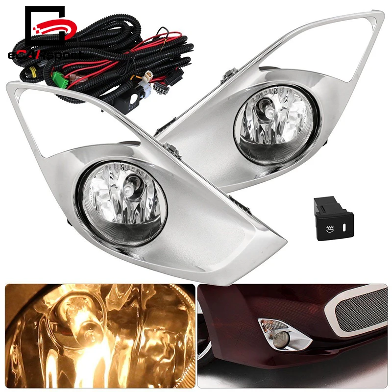 Fit 2013-2015 Toyota Avalon Fog Light Lamp Clear Lens Kit Pair L/R Switch