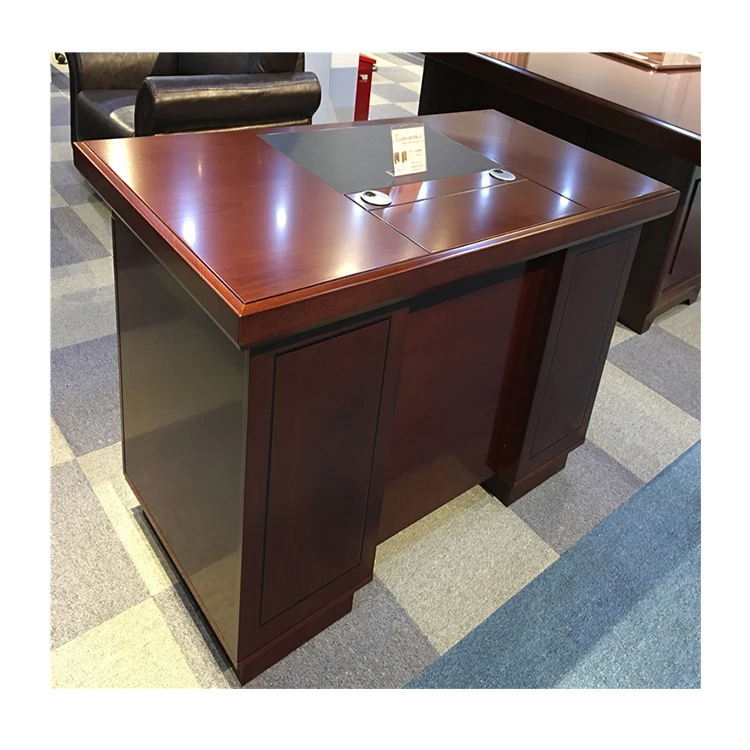 Mdf Veneer Executive Office Furniture Solid Wood Computer Table Boss Office Desk