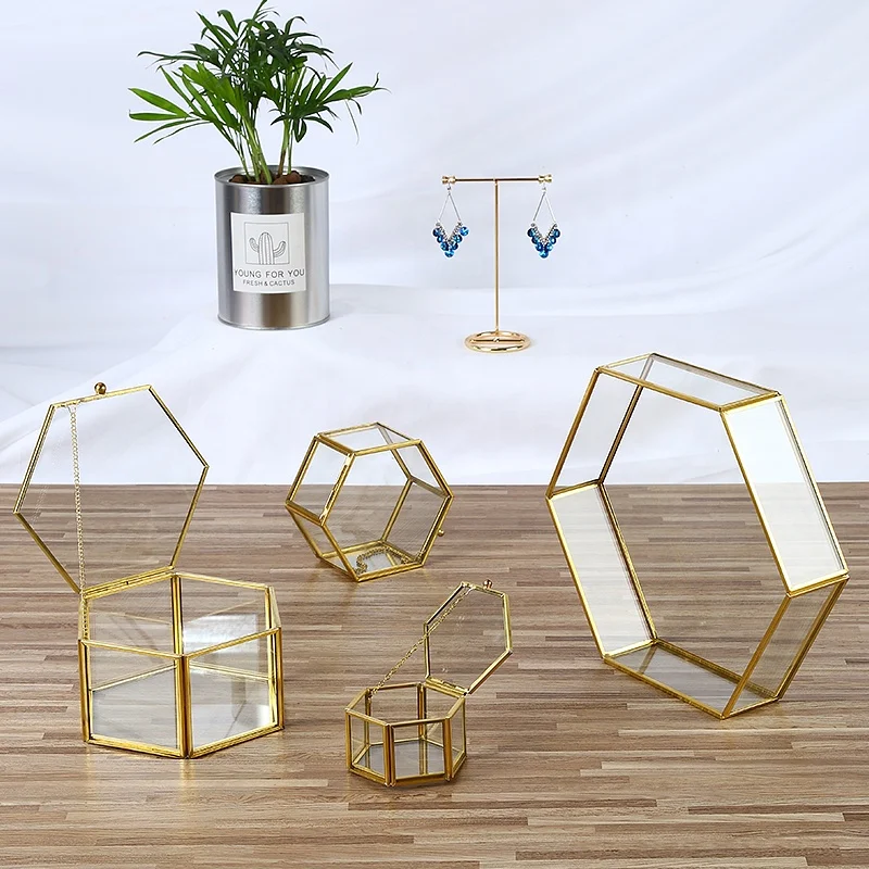 DIGU европейские коробки для ювелирных изделий в стиле ретро сделанные на заказ откидные зеркальные стеклянные хранения