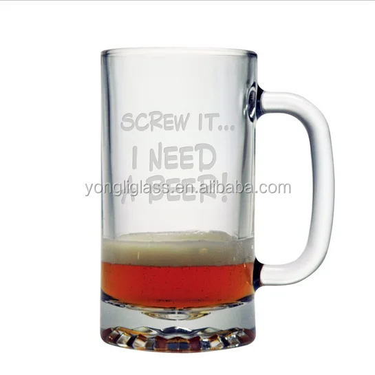 750 ml/26 oz custom decal logo Funny Glass Beer Mug,personalized glass mugs,great beer mugs for beer lovers