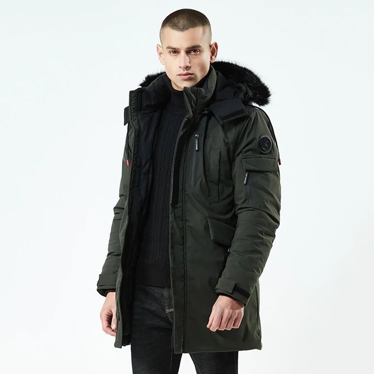 2019 Hot Winter men  long style  hooded coat cotton  thicken windproof wadded jacket