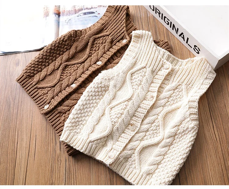 
Baby Round Neck Pullover Kids Vest Cotton Knit For Kids Winter Vest 