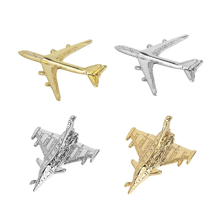 Gold silver Souvenir 3D  Plane Shape helicopter Metal Lapel Pin