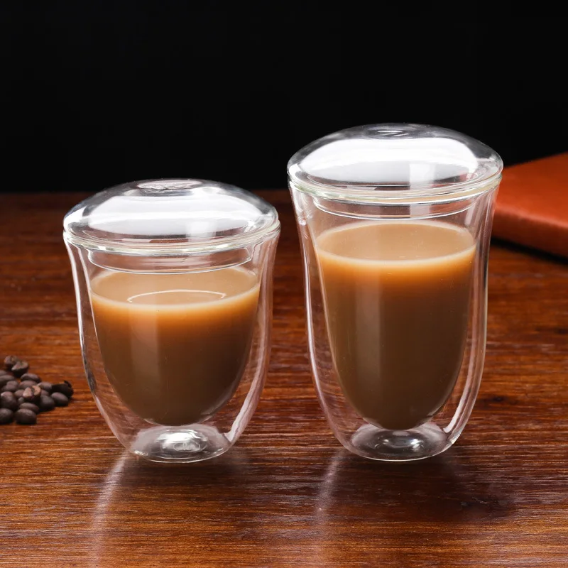 custom logo glass 80ml double wall glass cup espresso
