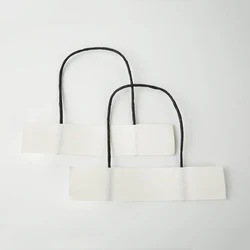 Hot selling gift decoration black paper bag rope handle