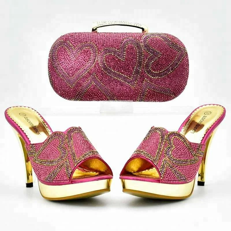 XB6026 Wholesale italian women shoes and bag set for party and wedding