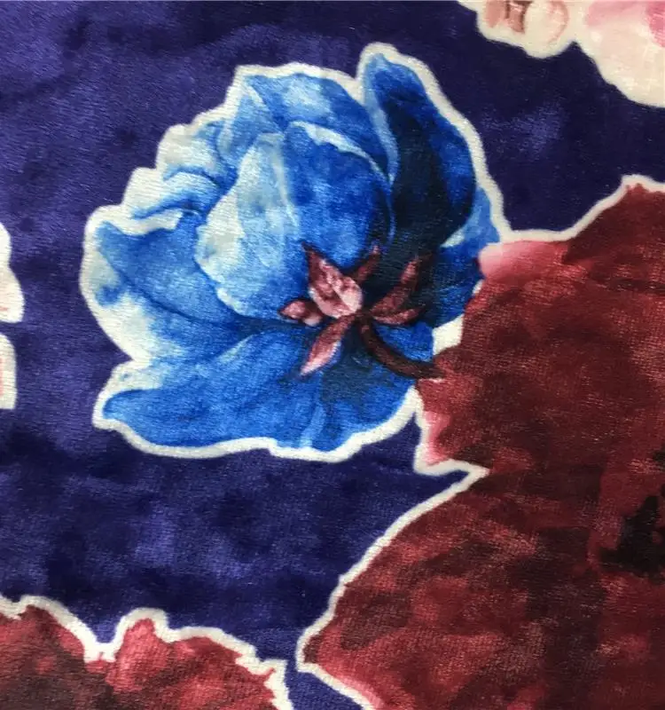 Поставщик текстиля Shaoxing, Вельветовая ткань из полиэстера и спандекса с цветочным принтом в Корейском стиле