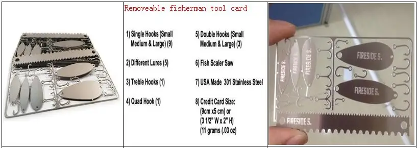 new style outdoor ninja tool in wallet with fishhooks