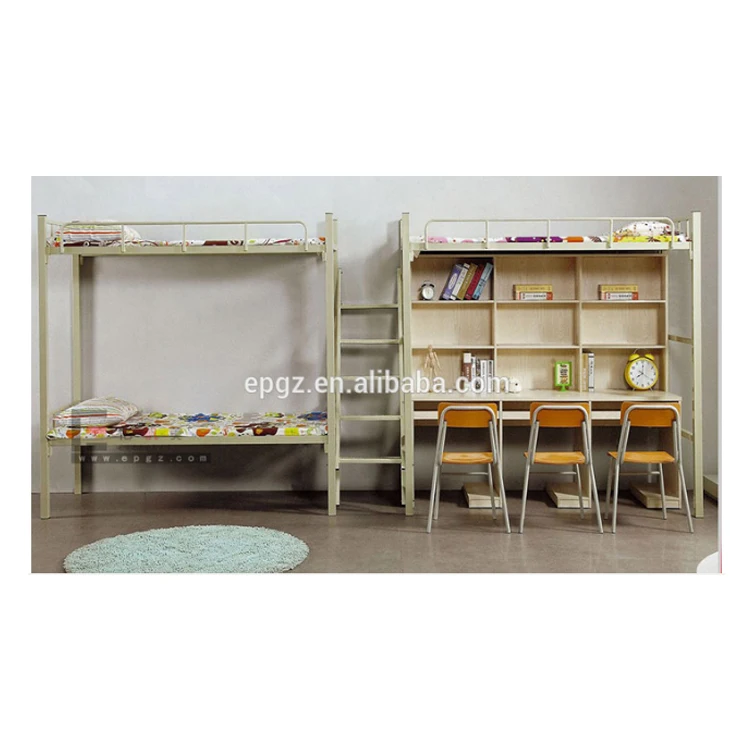 Школьного общежития Металлическая стальная двухъярусная кровать общежитие двухъярусная кровать для 3 человек