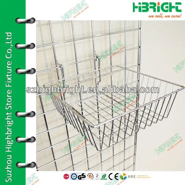 Grid Hook for Perforated Back Panel Supermarket Gondola