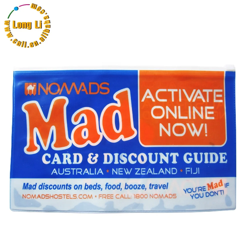 Custom printed plastic document paper file folder seal zipper plastic bag pvc file folder