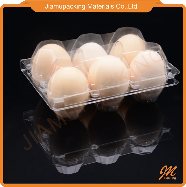 Clear PET PVC egg tray, wholesale plastic egg cartons for supermarket sale, bulk chicken duck egg packaging