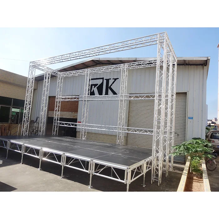 lighting box truss with movable aluminum stage