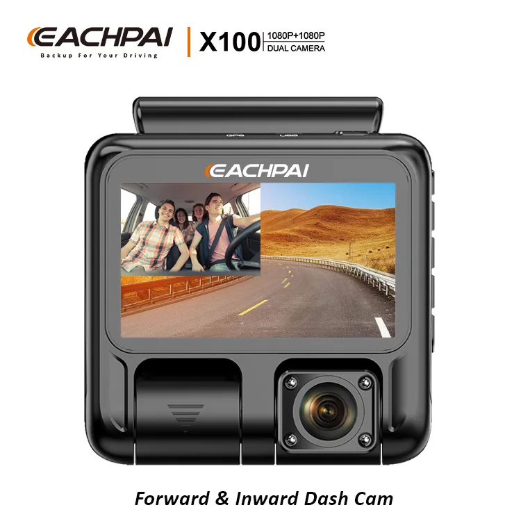 Dash Cam EACHPAI X100 Front and Rear Dual 1080P Super Night Vision with GPS Capacitor Dash Camera for  Taxi