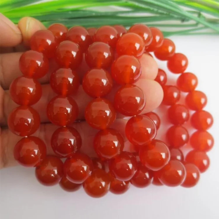 Fashion Charm Red Jade Bracelets High Quality A Class Natural Carnelian Bracelet Gemstone Stretch Beads Charm Bracelet for Women