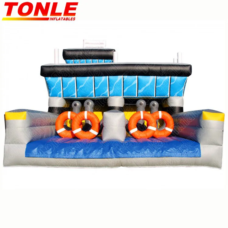 Warplane fighter navy aircraft inflatable obstacle course/Plane Carrier inflatable slide obstacle challenge game for sale