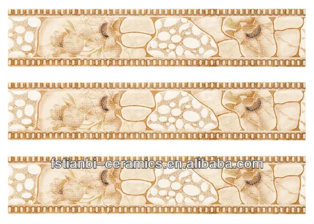 Ceramic decorative and border tiles for kitchen or bathroom