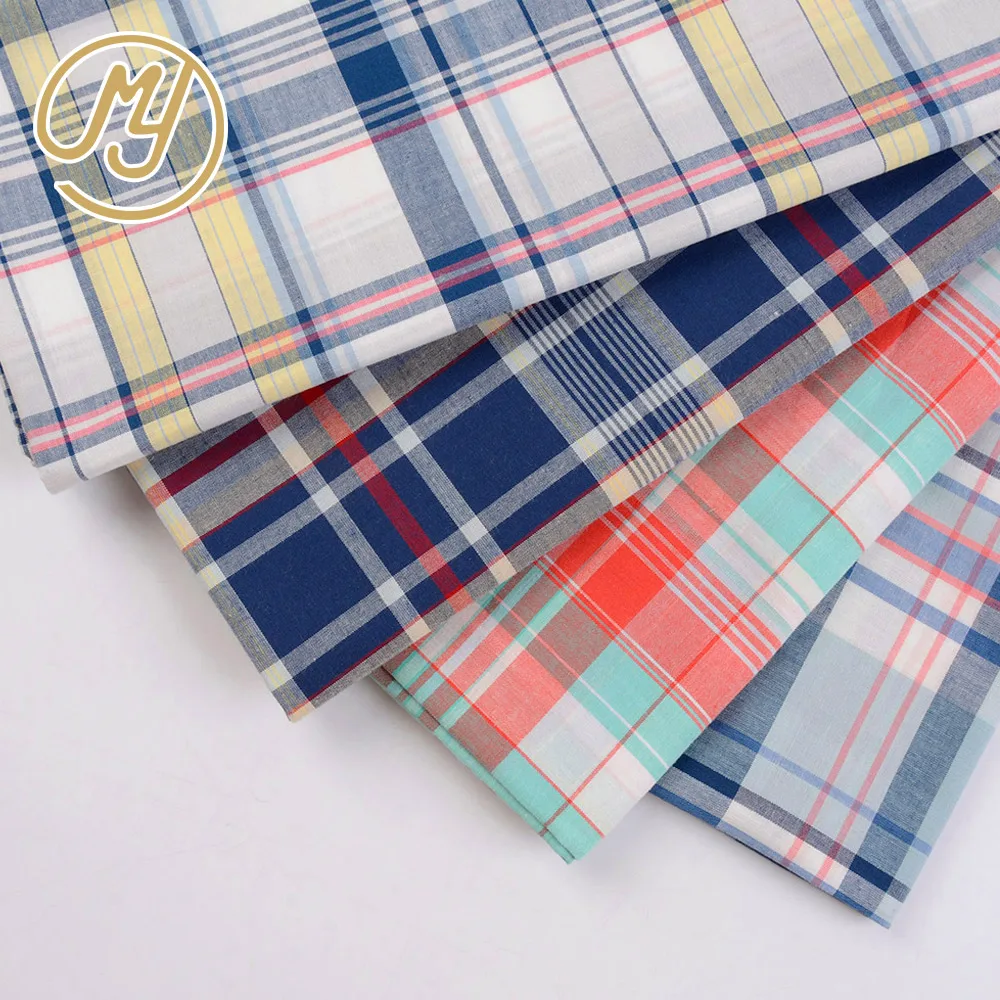New Fashion Soft Hand Feel Dubai High Quality Stock 100 Cotton Check Shirt Fabric