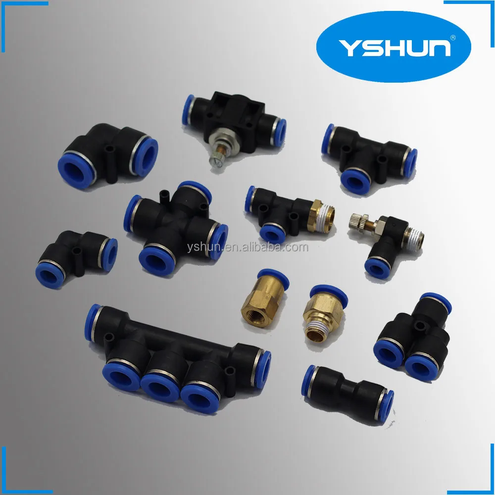 YSHUN PB Штекерный Тройник, пластиковый медный фитинг, фитинг для полиуретановой трубы