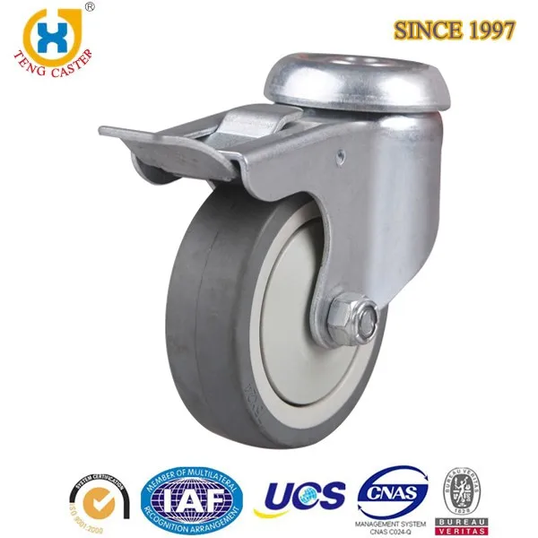 75mm Swivel Hollow Kingpin Caster Wheel with total brake