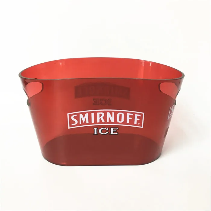 Custom Plastic High Capacity Vodka Beer Transparent Ice Bucket