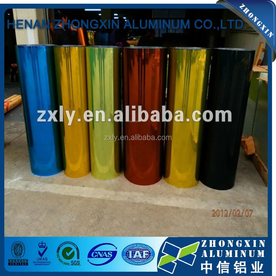 0.05mm thickness aluminum sheet extra-wide China gold aluminum foil manufacturer/colored aluminum foil