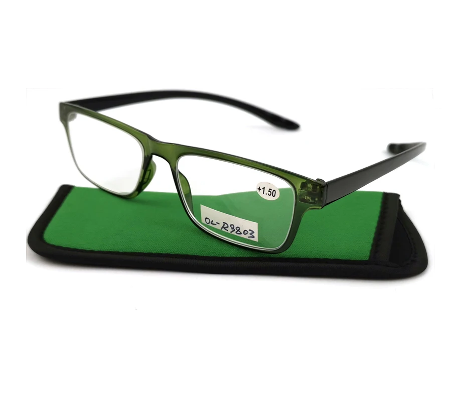 Light weight thin cheap plastic slim reading glasses with long temple