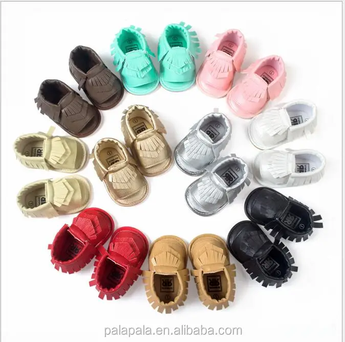 
custom logo new summer baby sandals handmade fringe moccasins hard rubber sole baby girls shoes wholesale 