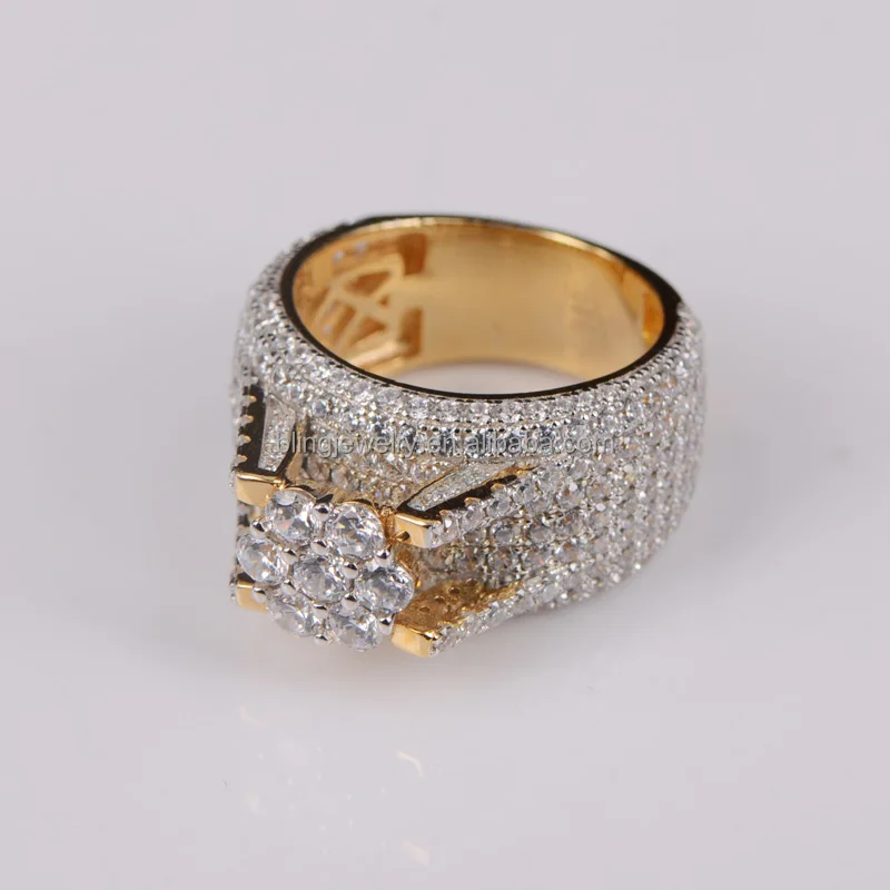 
The latest design of the 925 pure silver ice ring cz ring is the cheapest price for micro paving. 