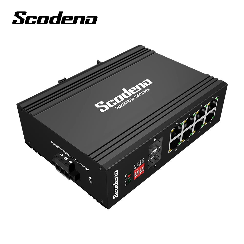  Сетевой промышленный Gigabit 2 SFP Ethernet PoE коммутатор IP40 OEM/ODM 8 портов для системы видеонаблюдения
