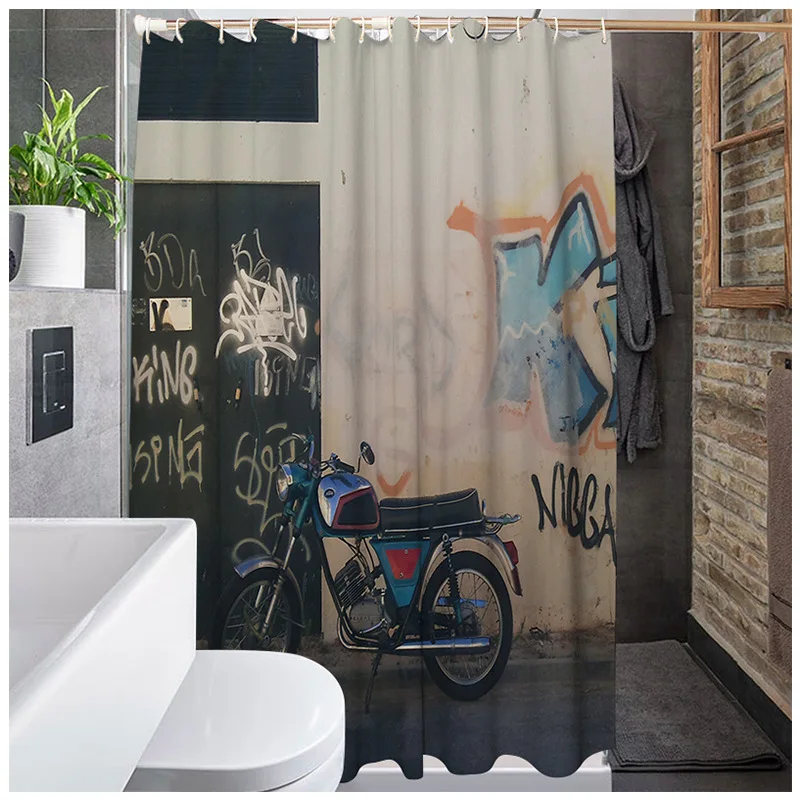 
Yutong Antique Car Shower Curtains Custom Vintage Old Truck Car Decor Polyester Fabric Shower Bath Curtain 