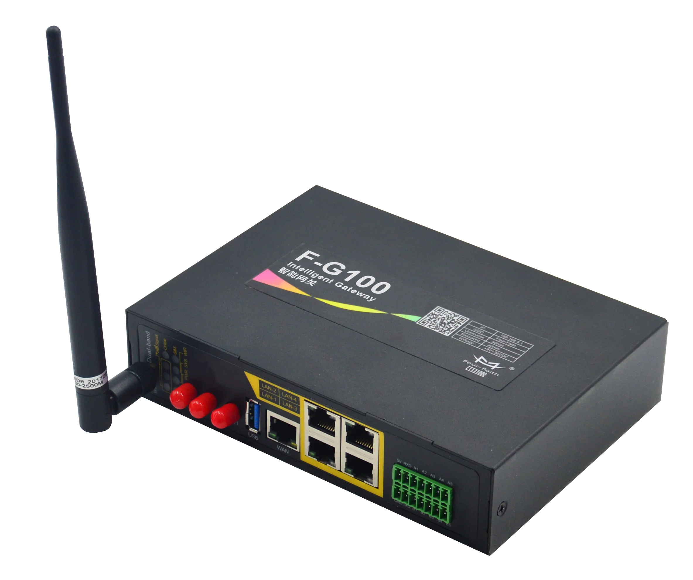 F-G100 Edge gateway with 4G network support MQTT for AWS/Ali/Baidu cloud platform support multiple industrial protocol for PLC